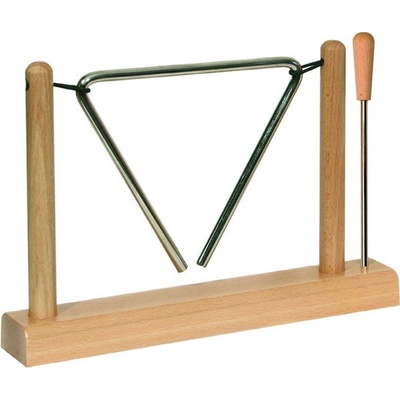 Koncertný Triangel 15 cm oceľ bukový stojan