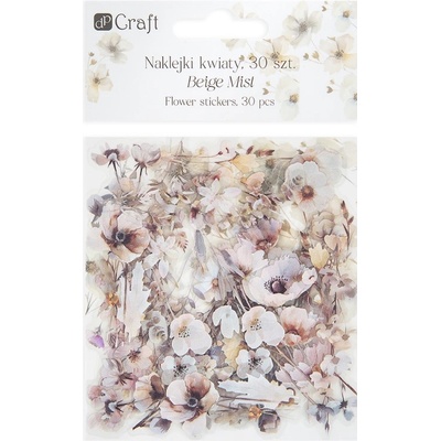 DP Craft Samolepky květinové béžové 30ks PVC – Zboží Dáma