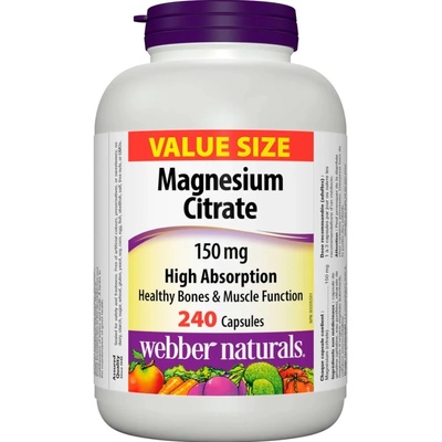 Webber Naturals Magnesium Citrate, 150 mg, 240 капсули, Webber Naturals