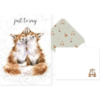 Sada ďakovných prianí s obálkou "Just to Say" 8 ks Wrendale Designs - líšky