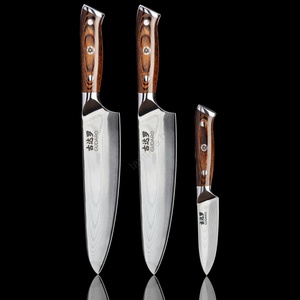 Gudaro Комплект Gudaro - 2x дамаскиран шеф-нож FENG 8" + 1x дамаскиран кухненски нож FENG 3, 5 (GU0001A)