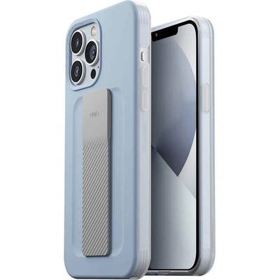Uniq Heldro Mount Case - хибриден удароустойчив кейс с лента за ръка за iPhone 13 Pro (син)