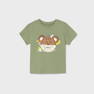 MAYORAL Тениска къс ръкав тигър play в цвят зелено каки за мини момче Майорал