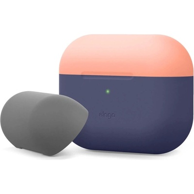 elago Калъф за слушалки Elago Duo Silicone EAPPDO-JIN-PEMGY, за Apple AirPods Pro, силиконов, тъмносин-оранжев (EAPPDO-JIN-PEMGY)
