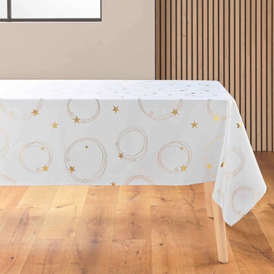 Douceur d'intérieur Obdélníkový ubrus se zlatým motivem hvězd 150x300cm