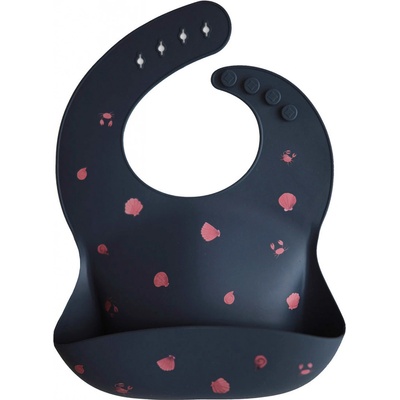 Mushie silikónový podbradník shells smoke