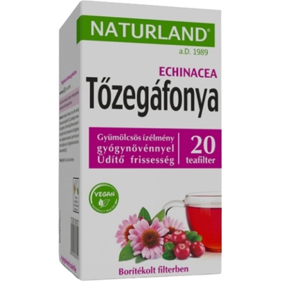 Naturland čaj S PRÍCH. BRUSNICE A ECHINACEI ovocný čaj 20 x 2 g