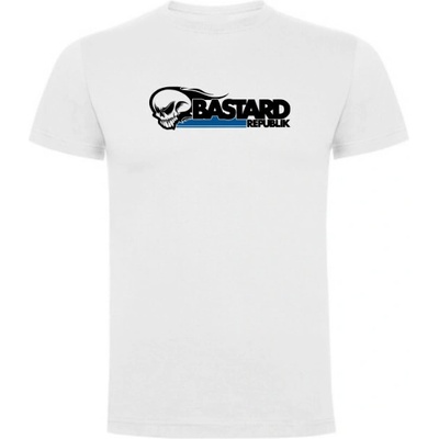 Bastard Republik Classic bílá loga: černá logo s modrou