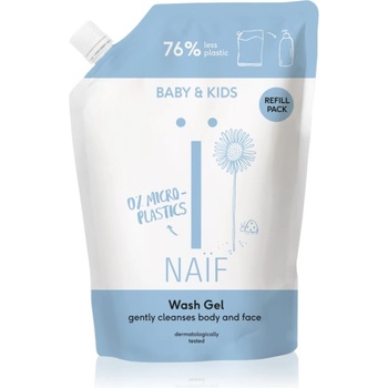 Naïf Baby & Kids Wash Gel почистващ и миещ гел за деца и бебета пълнител 500ml