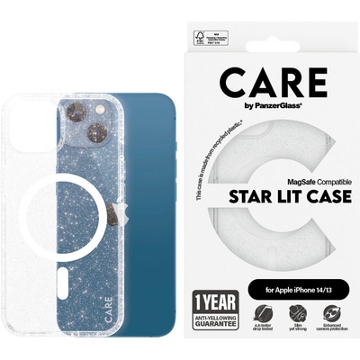 Panzer Гръб CARE by PanzerGlass за iPhone 14/13, Flagship Case Star Lit w. White MagSafe