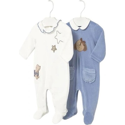 Mayoral Комплект плюшени гащеризончета Mayoral - Небесносин, 2 броя, 0-1 м (15-02702-086-0-1)
