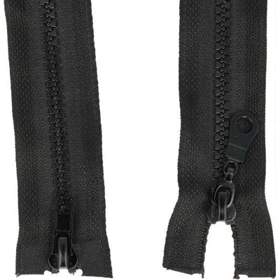 Prima-obchod Zip kostěný No 5 dělitelný 2 jezdce / dvoucestný 75 cm bundový, barva Černá