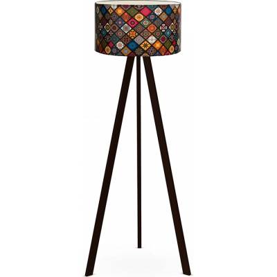 TopMebel Подова лампа Rosling Mdf/тъкан/Pvc в черен/многоцветен цвят 38x21x140см