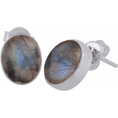 Nefertitis Stříbrné náušnice pecky s labradoritem NF62758 - 10 mm, 2,5 g