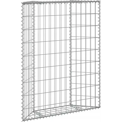 Nabytek XL Trapézový gabionový vyvýšený záhon pozinkovaná ocel 80x20x100 cm