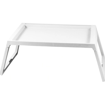 DiHome DI4462 Servírovací stolík do postele plastový, 54,4x35,7x26,3 cm, biela