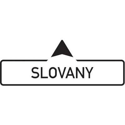 Dopravní značka IS4a Směrová tabule (s jedním místním cílem)
