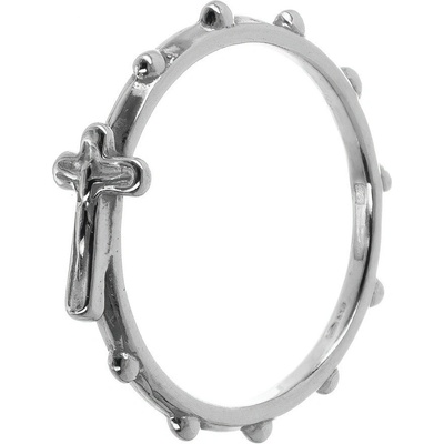 Argento Stříbrný prsten růženec, křížek 72644