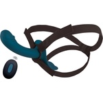 You2Toys Strap-On Set Harness & 2-Motors Vibrator with Remote Blue