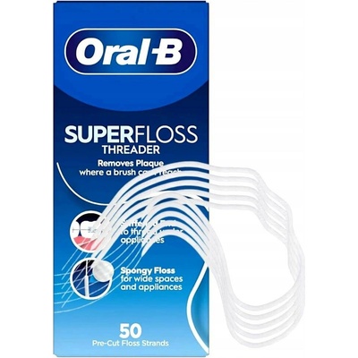 Oral-B Super Floss ortodontická rozpínající se předstřižených úseků 50 ks – Sleviste.cz