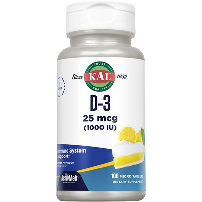 KAL Витамин D3 1000 IU '' ActivMelt - 100 таблетки за смучене