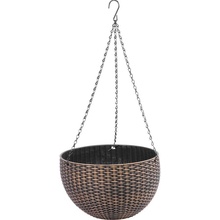 STREND PRO Garden Kvetináč Modern, visiaci, závesný, zlatý, 26x16cm, s retiazkou a vešiakom