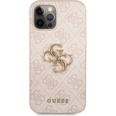 GUESS Калъф Guess - PU 4G Metal Logo Case, iPhone 12/12 Pro, розов (3666339006839)
