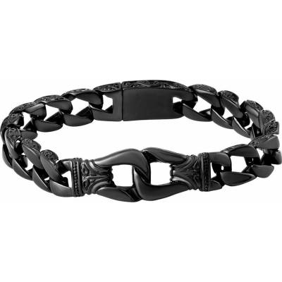 SILVEGO Pánský náramek THORN z chirurgické oceli černý KMM150664B