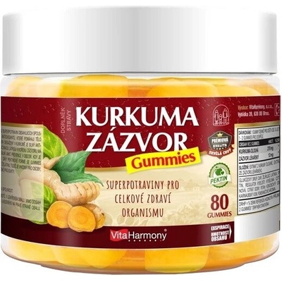 VitaHarmony XXL Kurkuma zázvor gummies 80 gummies