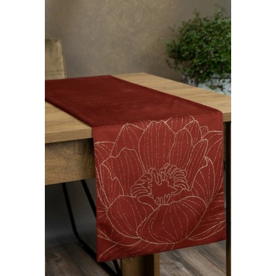 Elegantný zamatový behúň na stôl BLINK 13 tehlový Rozmer behúňa (šírka x dĺžka): 35x180cm