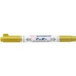 Zebra Лаков маркер с двоен край ZEBRA Mckie на маслена основа изключително фин 0, 7-1, 2 mm златен 57578 (57578)