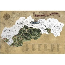 Stieracia mapa Slovensko - strieborná