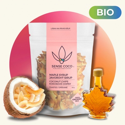 Sense Coco BIO kokosové chipsy s javorovým sirupem 40 g