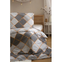 Jerry Fabrics bavlna krep povlečení Káry tmavě šedá 140x200 70x90