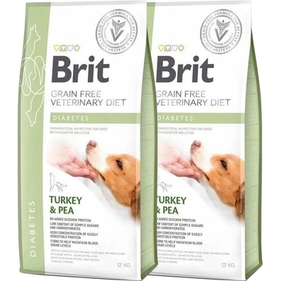 Brit Veterinary Diets GF dog Diabetes 2 x 12 kg