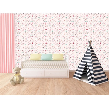 DIMEX ART s. r. o Луксозна флизелинова тапета розови еднорози