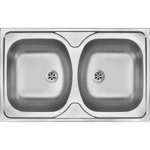 Deante Двойна мивка Deante Tango, сатенирана неръждаема стомана 80x50xH14 см (ZM5_0200) Мивка за вграждане
