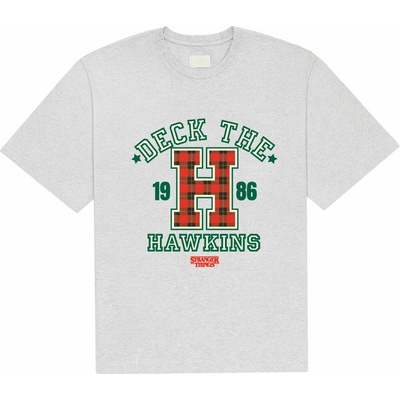 Rock Off Stranger Things Deck The Hawkins Grey tričko