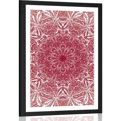 Plakát s paspartou růžová rozeta - 40x60 no frame