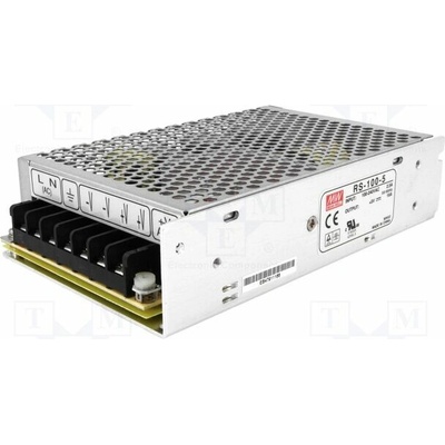 MEAN WELL RS-100-5 Napájecí zdroj: spínaný; k vestavbě,modulový; 100W; 5VDC; 16A