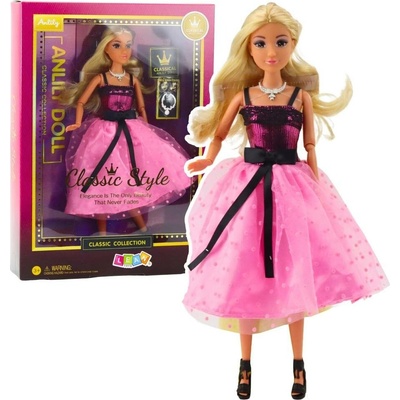 LEAN Toys 24498 Anlily v plesových šatech růžovo‑černé