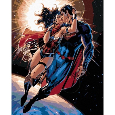 Zuty Wonder woman a superman letí 40 x 50 cm vypnuté plátno na rám 8596530192695