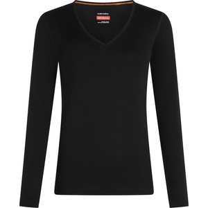 Icebreaker Дамско мериносово термобельо Icebreaker Women's Merino 260 Oasis L/S V Neck Merino base layer - Black (115-2829-0114)