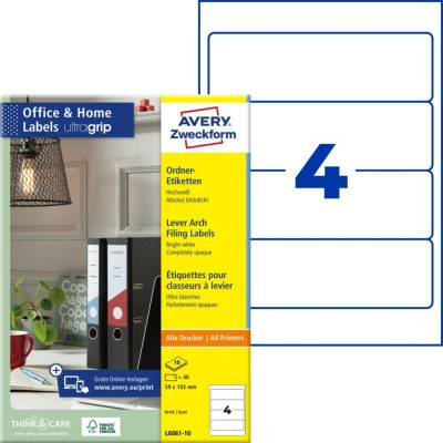 Avery Zweckform L6061-10 Etikety na pořadače 59x192mm 40 ks bílá