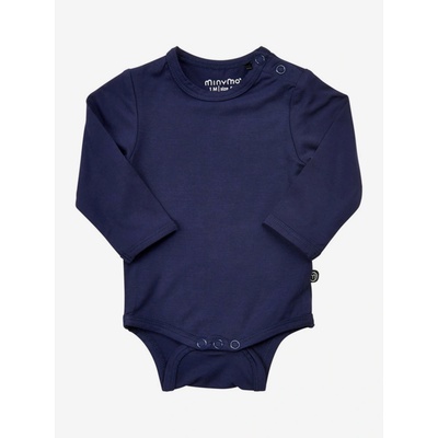 Detské body s dlhým rukávom z bambusu modrej Dark Navy MINYMO