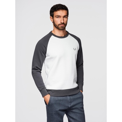 Ombre Clothing Мъжки контрастен суитшърт с реглан ръкави - кремав и графит V1 OM-SSNZ-0239 Ombre Clothing Ombre Clothing | Siv | МЪЖЕ | S