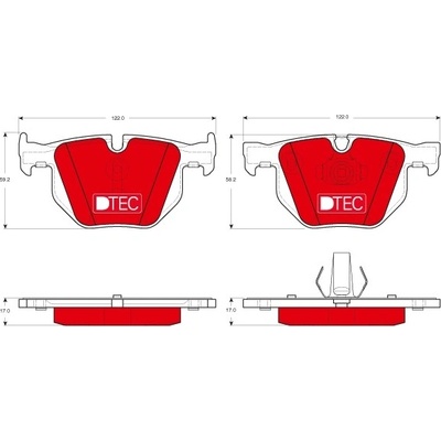 TRW Sada brzdových platničiek kotúčovej brzdy GDB1730DTE