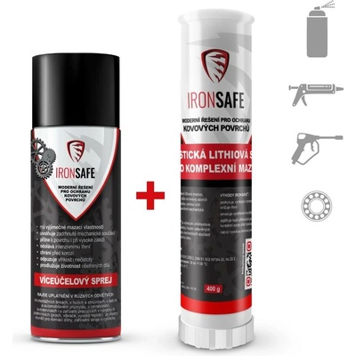 IRONSAFE Zvýhodněný SET plastická lithiová směs 400 g + víceúčelový sprej 400 ml