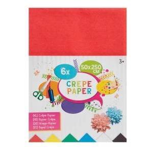Grafix Crepepaper 50x250cm, 6 sheet