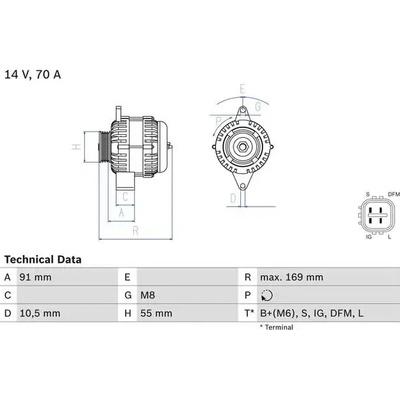 BOSCH Alternátor BO 0986082300